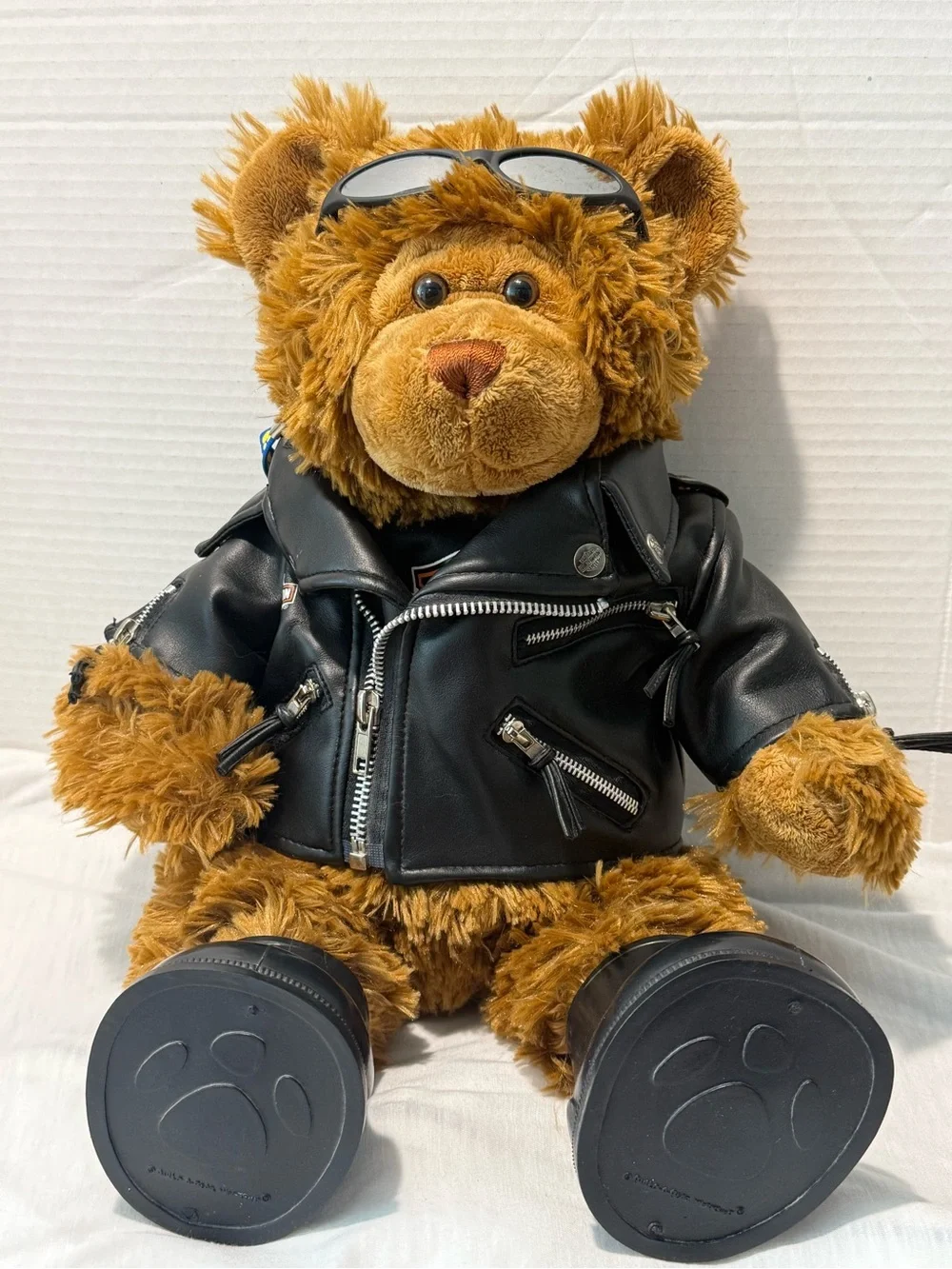 Harley-Davidson Build-A-Bear Brown Plush  with Black Biker Jacket